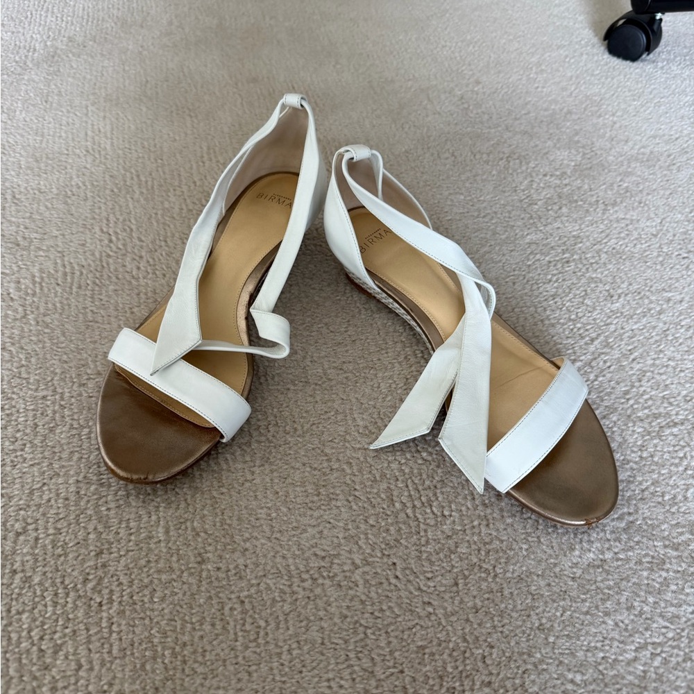 Alexandra Birman White. Tan and gold Women's Sandals